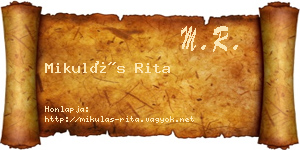 Mikulás Rita névjegykártya