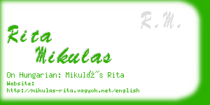 rita mikulas business card
